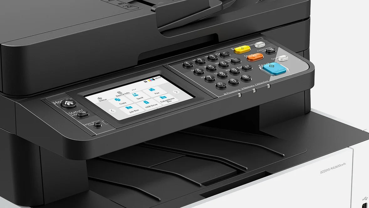 Multifuncional Kyocera MA2600cwfx Color 27 ppm con WiFi y fax.